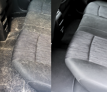 Before and after carpet clean